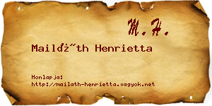 Mailáth Henrietta névjegykártya